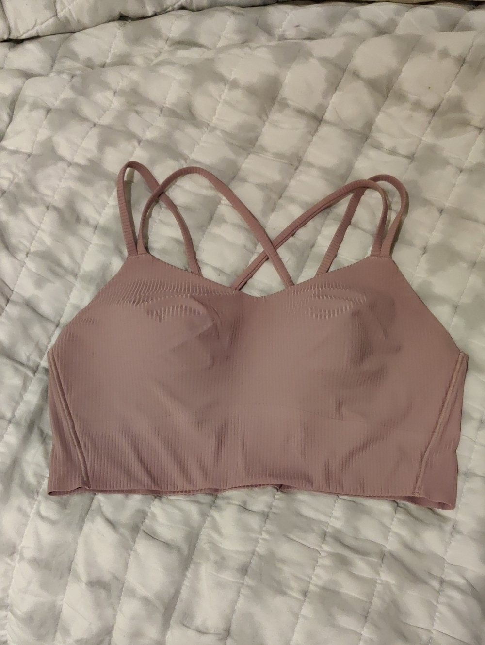 Lululemon Like a Cloud Ribbed Longline Bra Light Support Sports Athletic Y2K Ret